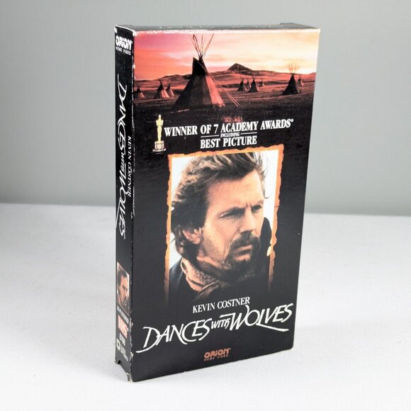 3/$15 DANCES WITH WOLVES (1990) Kevin Costner VHS tape 7 x Oscar winning movie - Picture 2 of 6